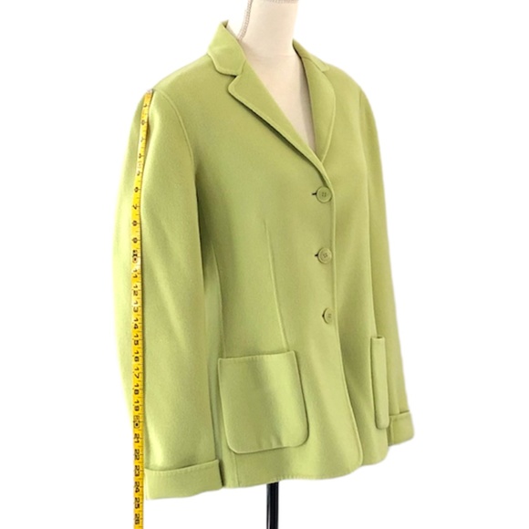 Jones New York Chartreuse Wool Blend Jacket Size 12 - Picture 3 of 10
